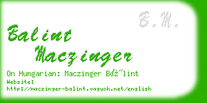 balint maczinger business card